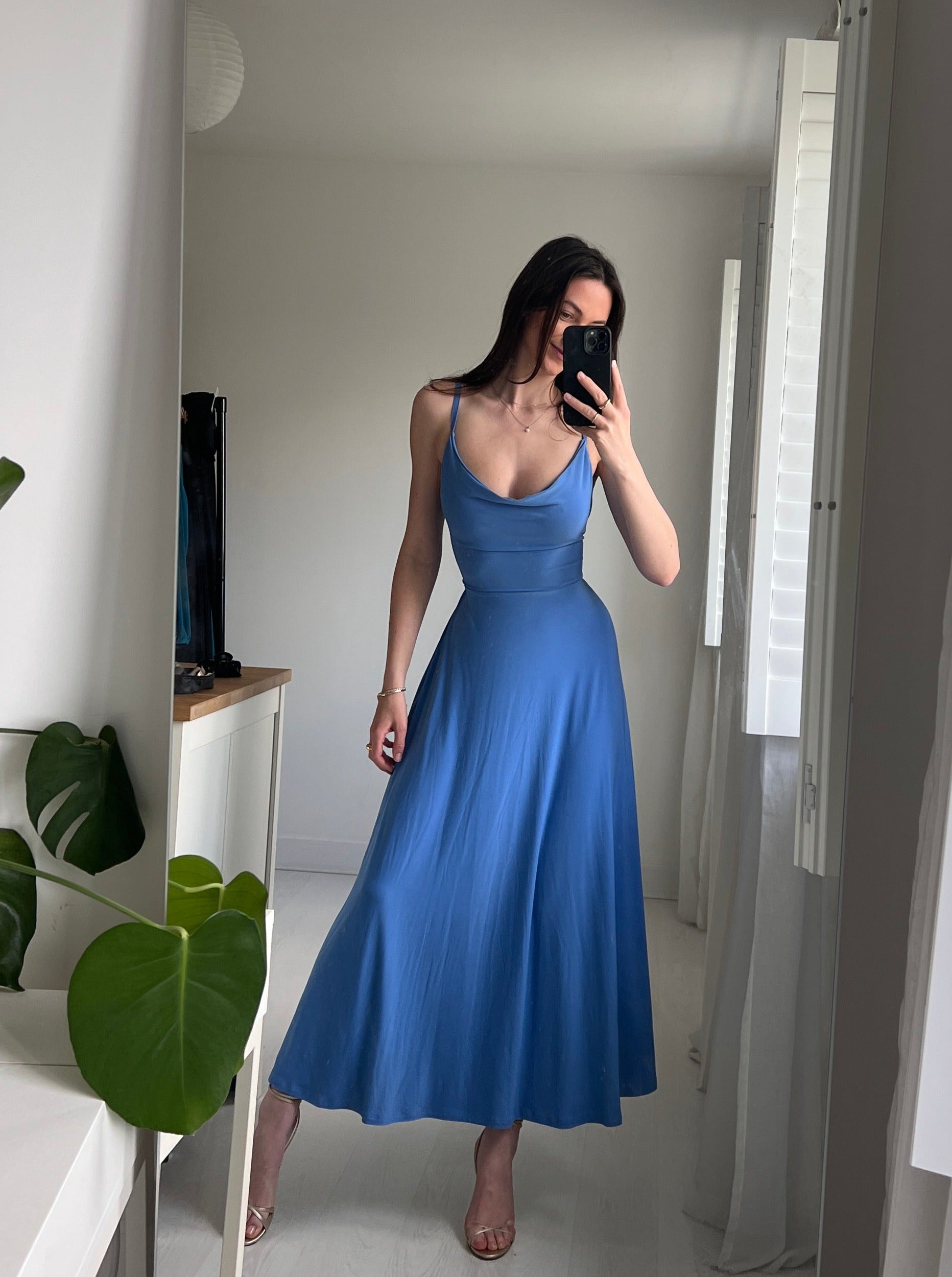Shop the Provence Bloom Tiered Midi Dress Floral Blue | Selfie Leslie