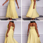 Lulah Drape Maxi Dress with Built-in Bra, Summer Suspender Sexy Backless  Dress (Beige,XXS): Clothing, Shoes & Jewelry 