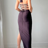 Harper Halter Dress in Maxi Length