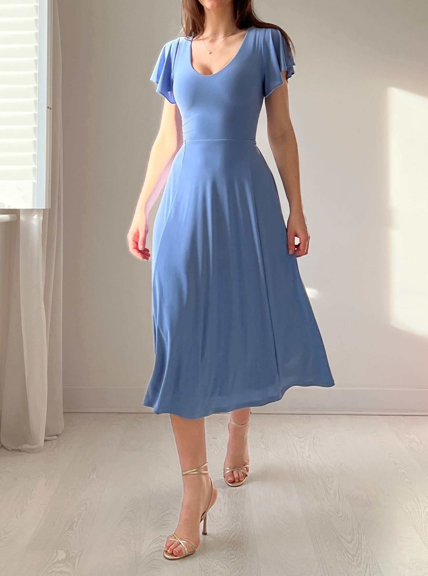 Women's Satin Midi Slip Dress - Ava & Viv™ Blue XXL